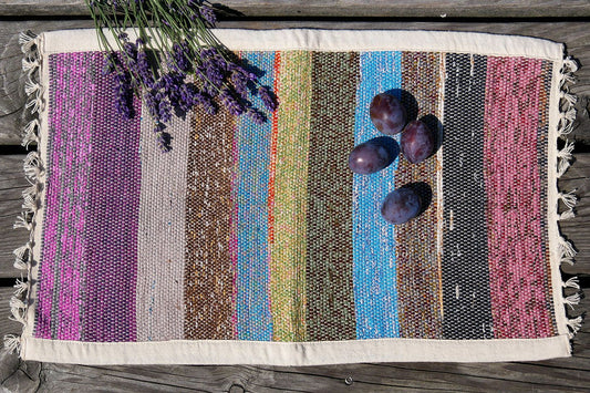 Tischset aus wildem Hanf oder Recycle-Sari, handgewebt