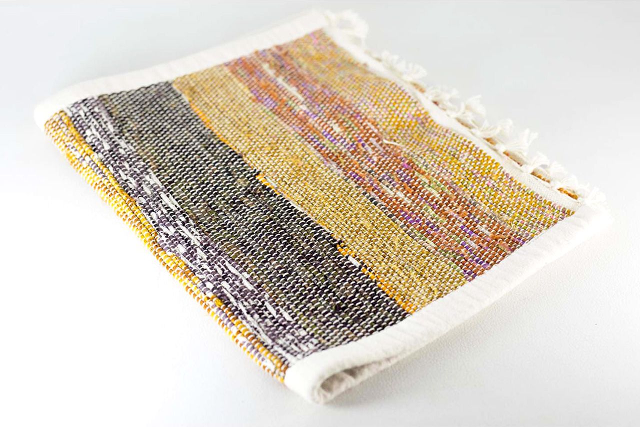 Tischset aus wildem Hanf oder Recycle-Sari, handgewebt