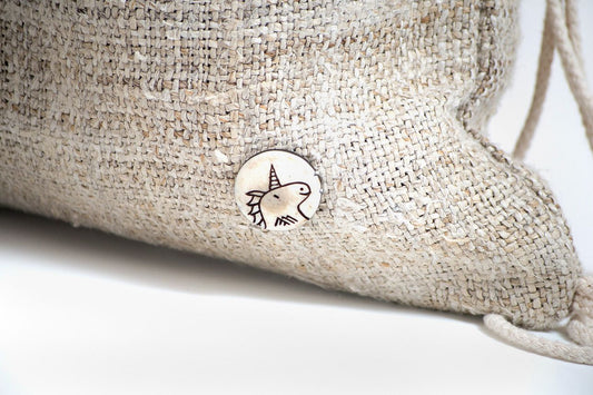 Turnbeutel aus handgewebtem Hanf (String Bag)