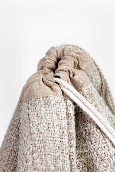 Turnbeutel aus handgewebtem Hanf (String Bag)