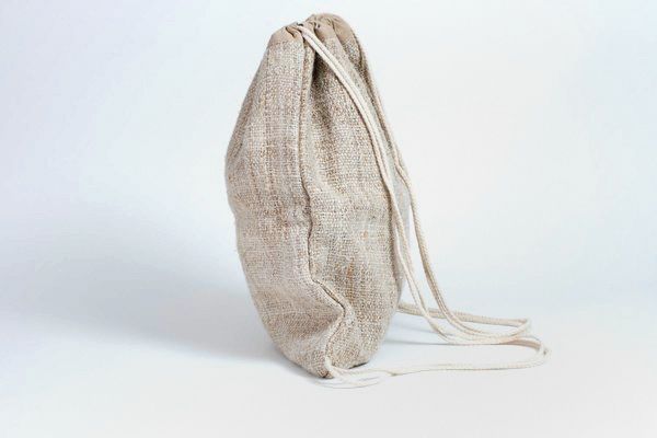 Turnbeutel aus handgewebtem Hanf (String Bag)