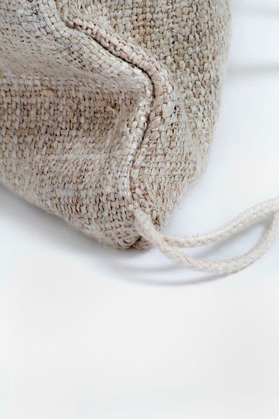 Turnbeutel aus handgewebtem Hanf (String Bag)