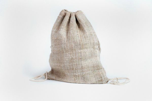 Turnbeutel aus handgewebtem Hanf (String Bag)