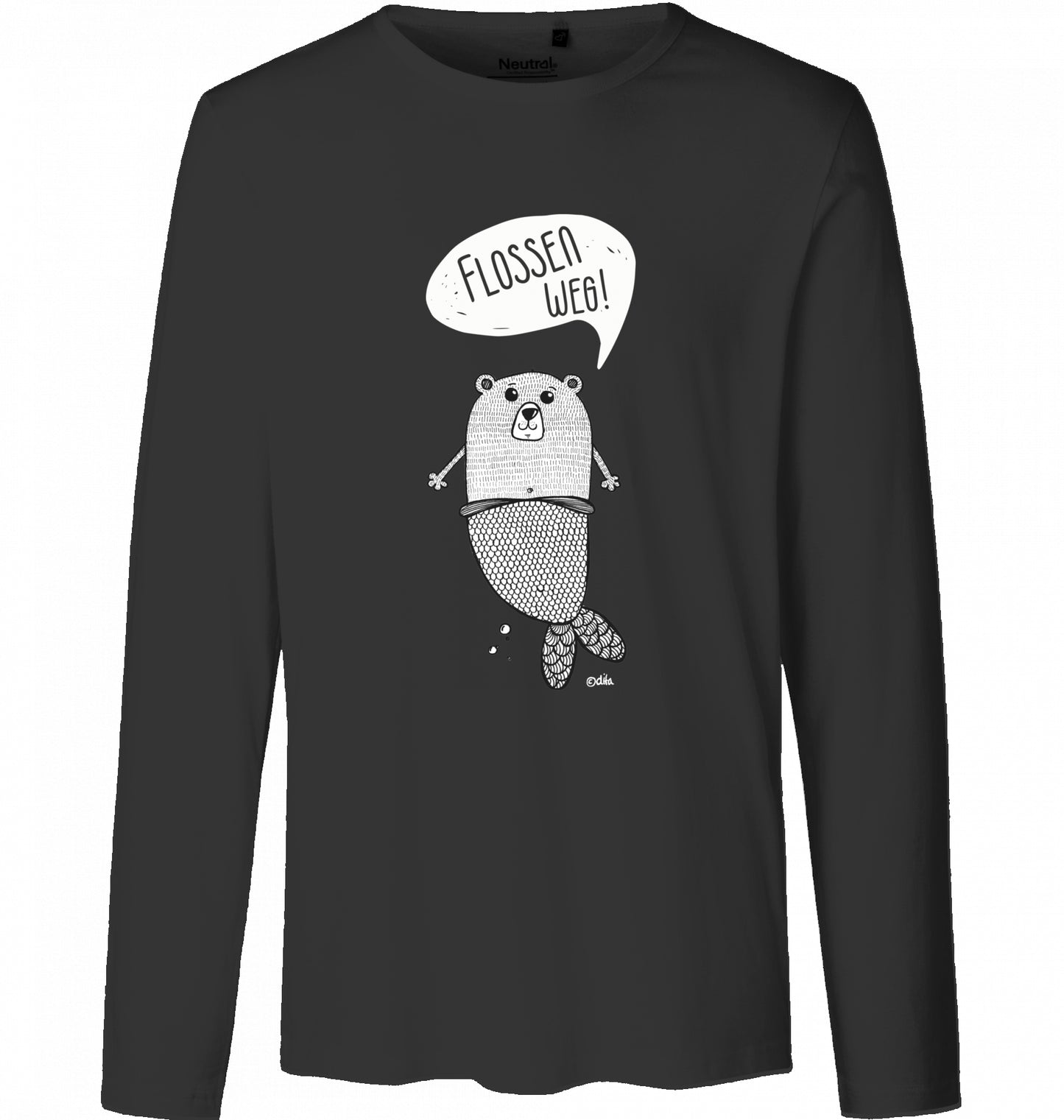 Men's Bio Long Sleeve Shirt FLOSSEN WEG | heller Druck auf Neutral Qualitätsshirt