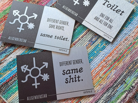 ALLGENDERSTAR | 15x10 cm | inklusives WC-Schild | Badezimmerschild | Türschild