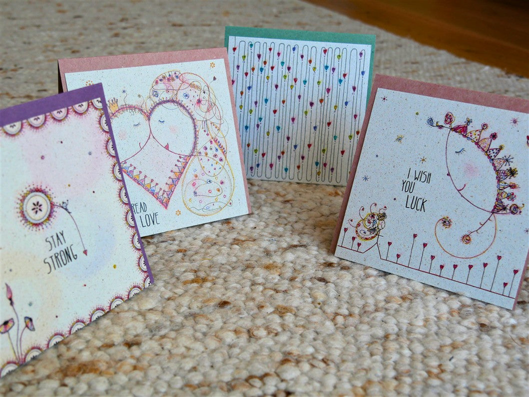 Artbubbles Graspapier Grußkarte + Faltkarte