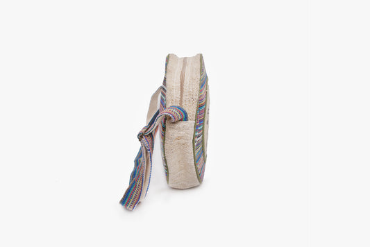 AIMY runde Einhorn Umhängetasche aus wildem Hanf und Baumwolle