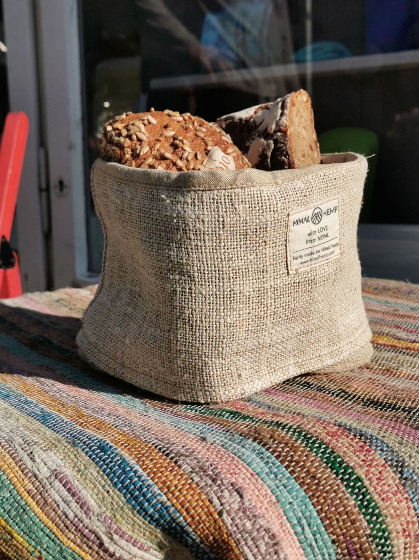 Textiler Brotkorb | Brotbeutel aus wildem Hanf | Brotkörbchen von Himal Hemp