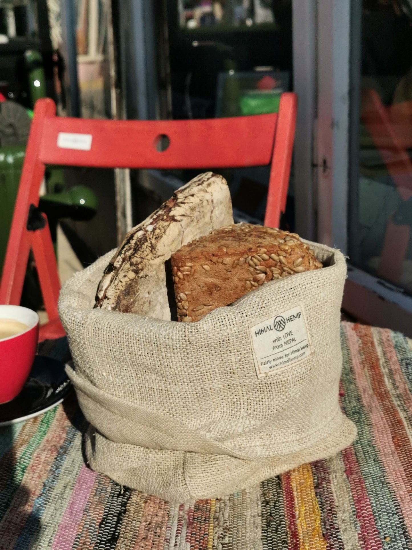 Textiler Brotkorb | Brotbeutel aus wildem Hanf | Brotkörbchen von Himal Hemp