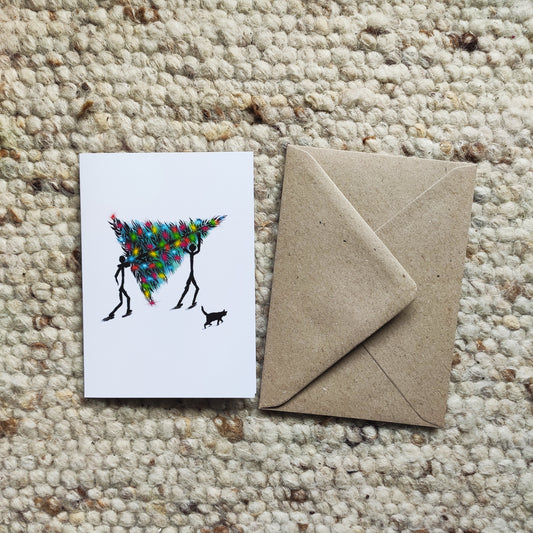 Weihnachts-Faltkarten Set 2 Stück Weiß - Design by Tamzin Merivale