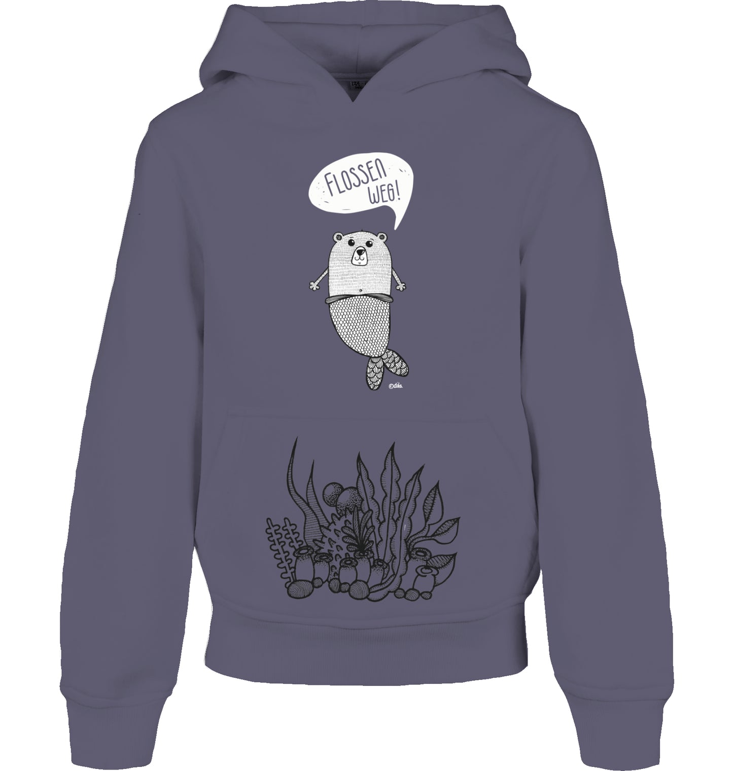 Kids´ Bio Hoodie mit Bauchtasche | FLOSSEN WEG | Neutral