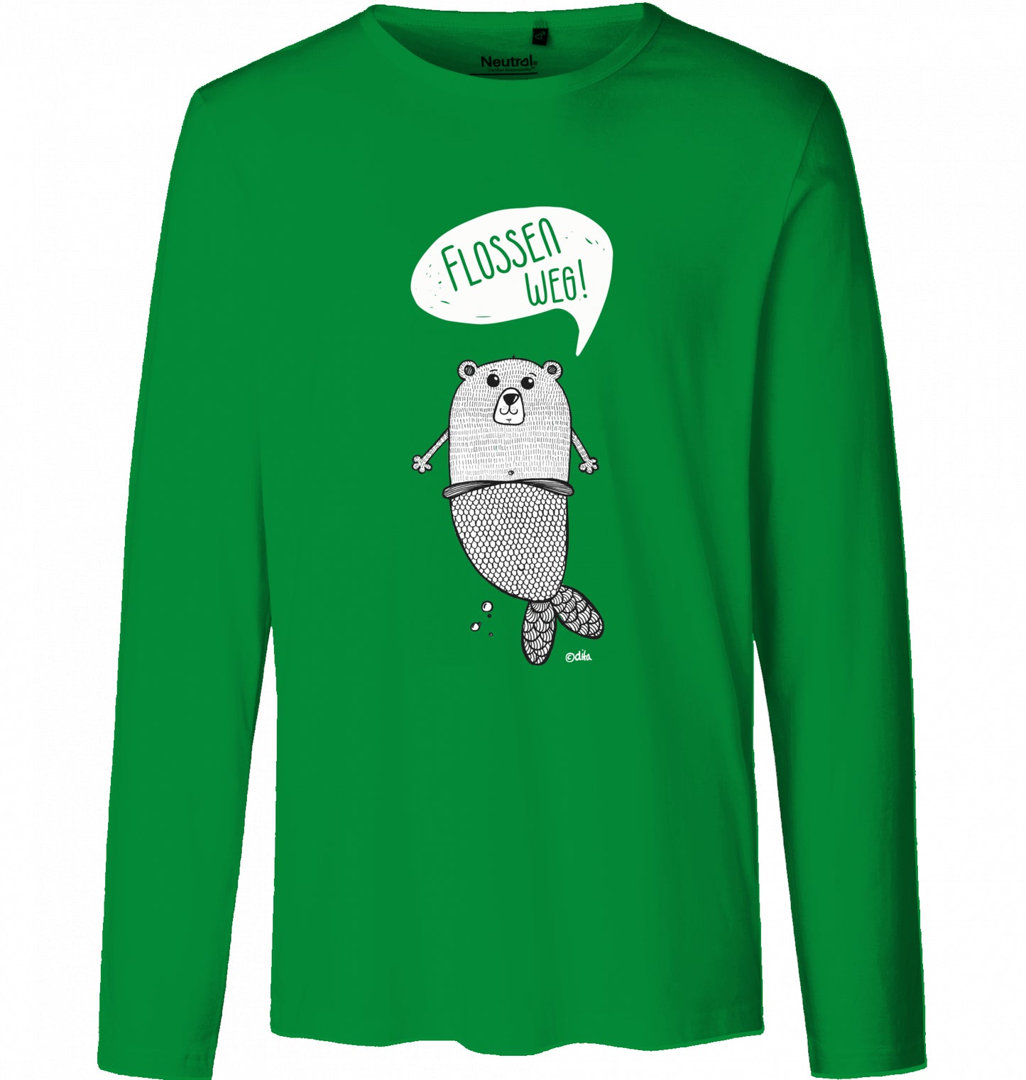 Men's Bio Long Sleeve Shirt FLOSSEN WEG | heller Druck auf Neutral Qualitätsshirt