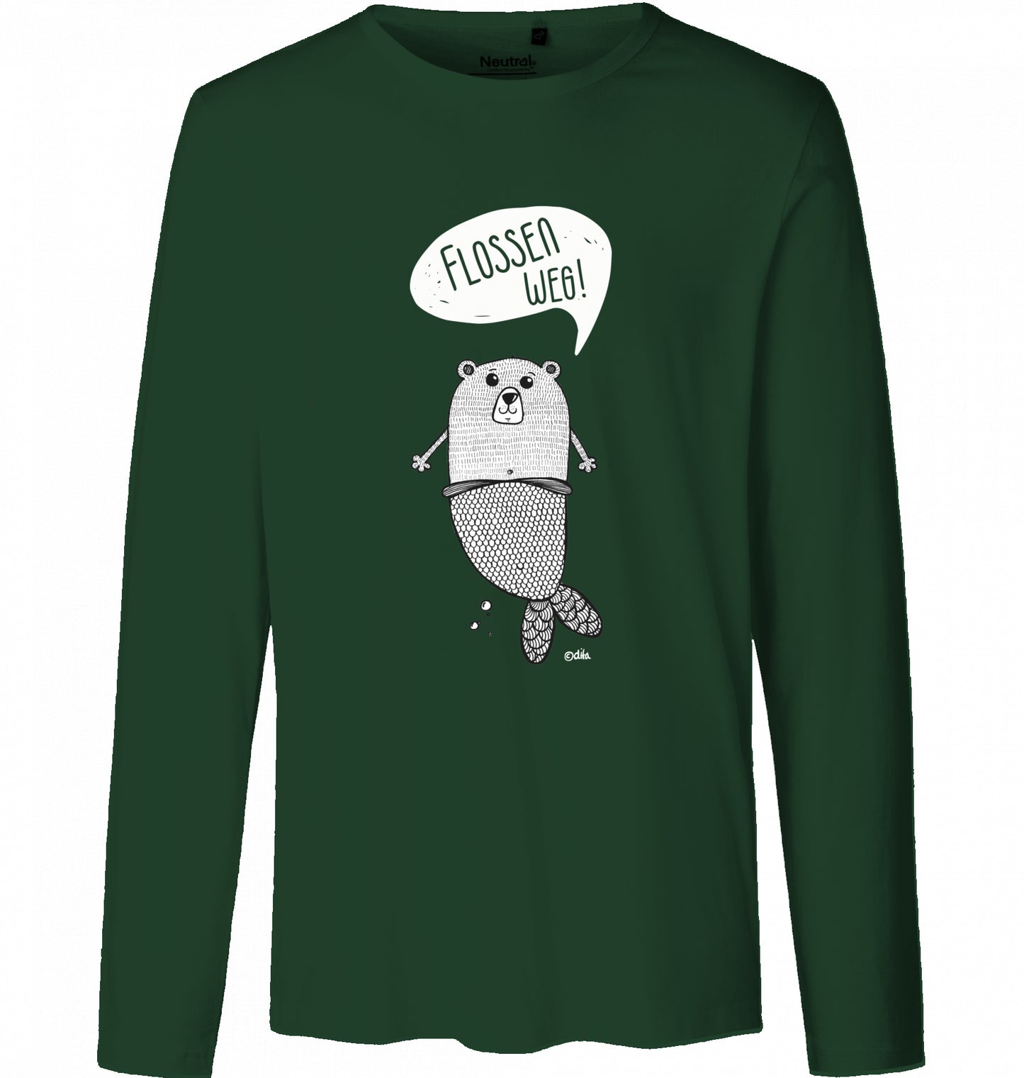 Men's Bio Long Sleeve Shirt FLOSSEN WEG | heller Druck auf Neutral Qualitätsshirt