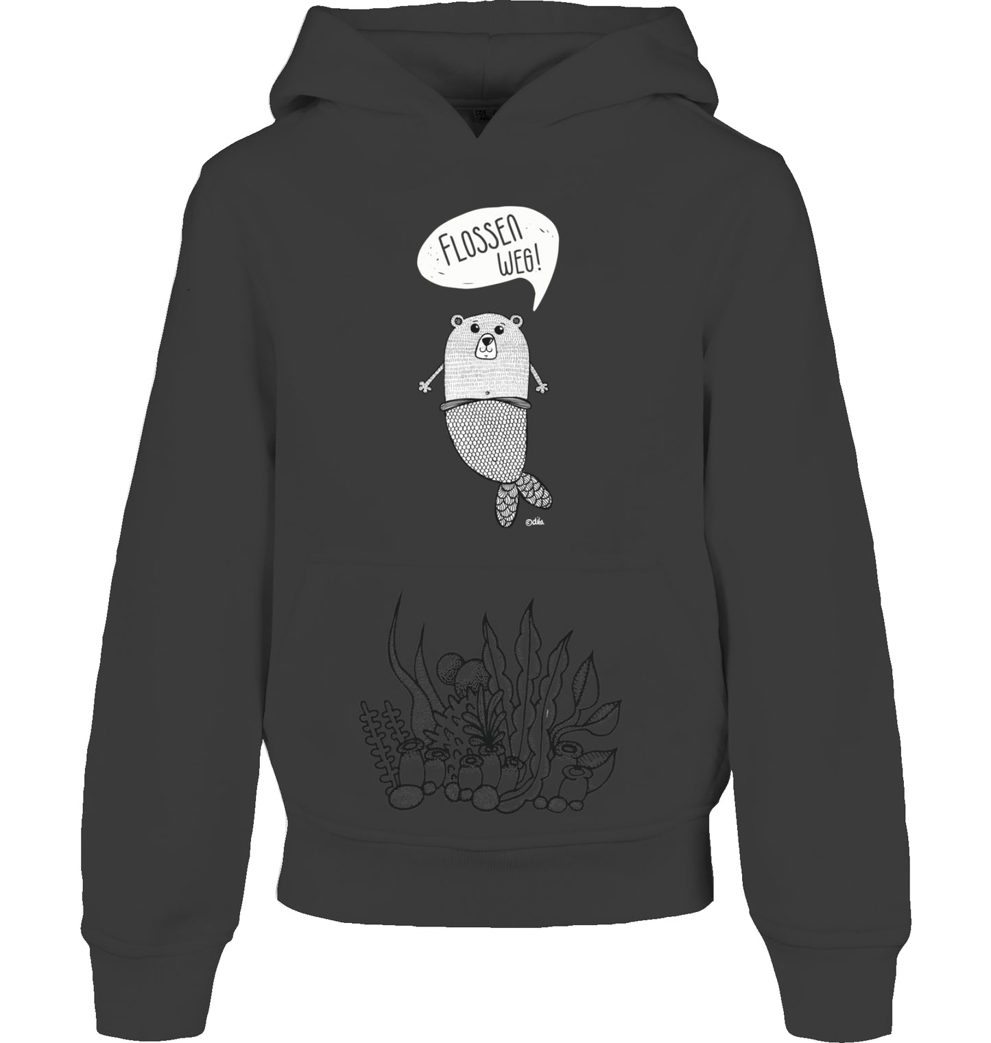 Kids´ Bio Hoodie mit Bauchtasche | FLOSSEN WEG | Neutral
