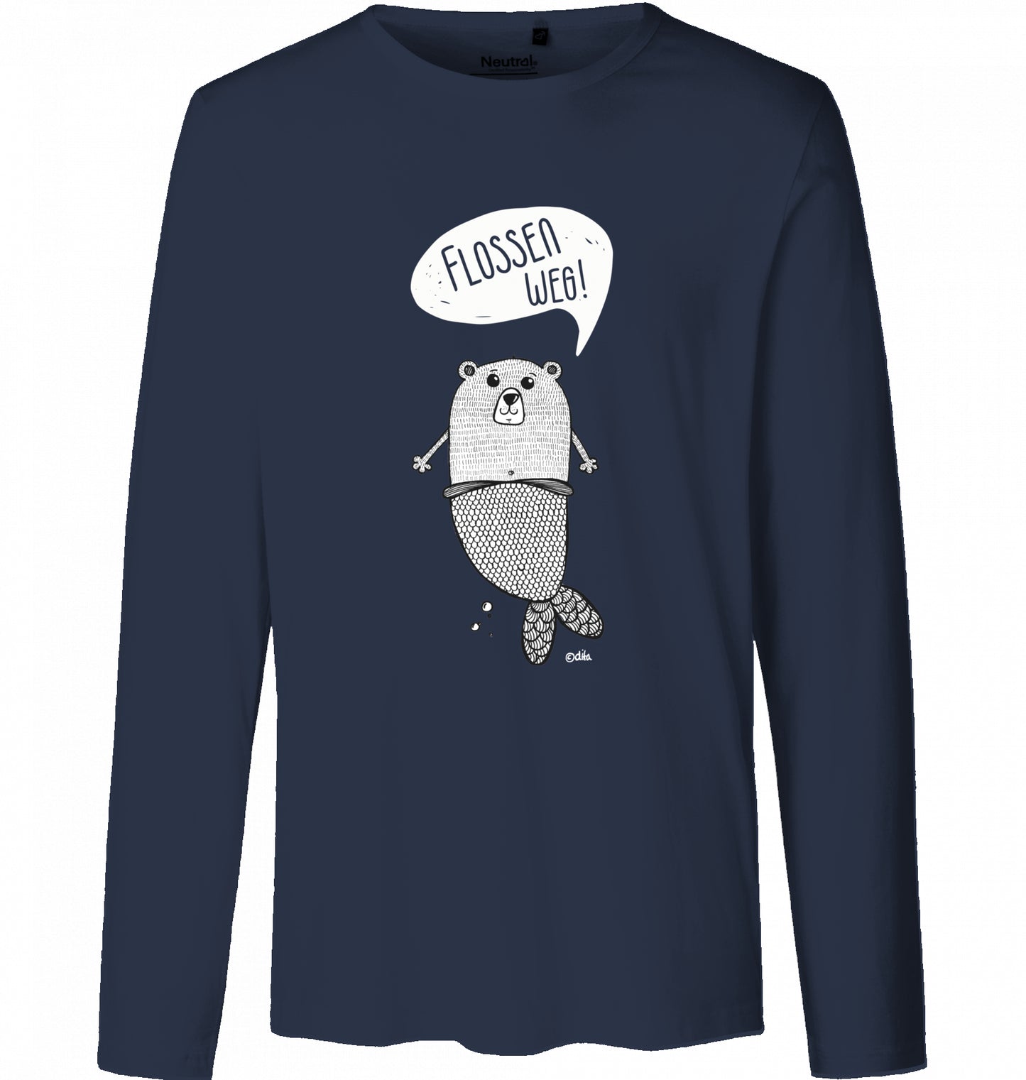 Men's Bio Long Sleeve Shirt FLOSSEN WEG | heller Druck auf Neutral Qualitätsshirt