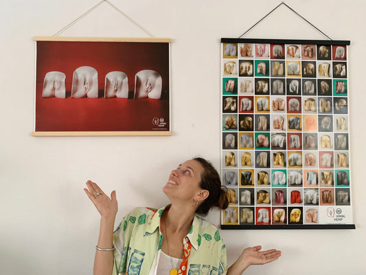 4 Vulven Vulva-Poster | celebrating diversity | 594 x 420 mm | von Himal Hemp und Vulvarium