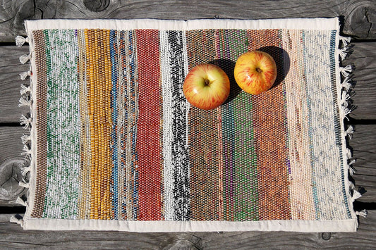 Tischset aus wildem Hanf oder Recycle-Sari, handgewebt