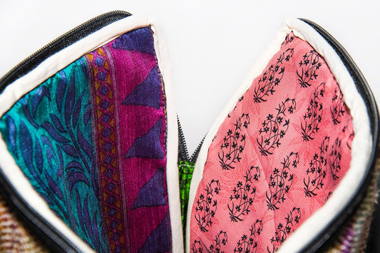 Laptop Sleeve HANF mit Recycle-Sari Innenseite 13 14 15 Zoll (Laptoptasche)
