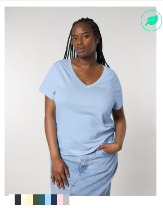 GM Lady T-Shirt | Organic | V-neck | Stanley/Stella | Stella Isla model with DTF premium print | Various colors