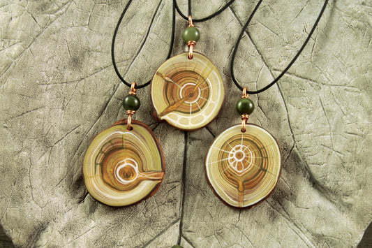 Schmuckset WASSER | Amulett und Armband aus Lärchenholz  | handgemacht in Tirol