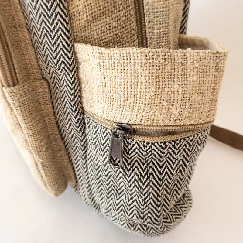 HH Rucksack RAMRI  – Hanfrucksack nachhaltig aus Nepal-grau-tasche