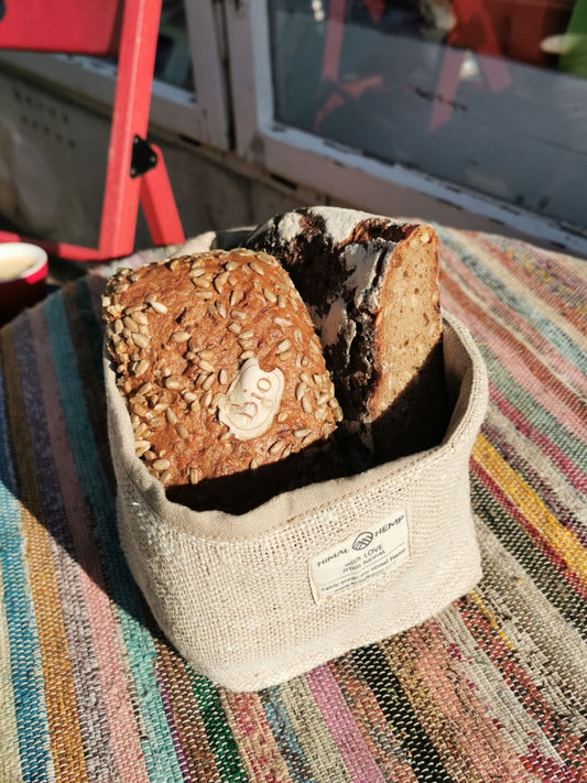 Textiler Brotkorb | Brotbeutel aus wildem Hanf | Brotkörbchen von Himal Hemp