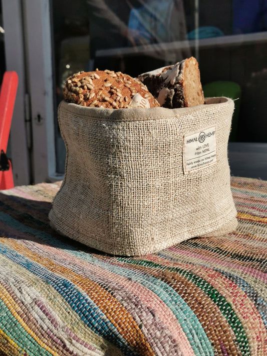 Textiler Brotkorb | Brotbeutel aus wildem Hanf | Brotkörbchen von Himal Hemp