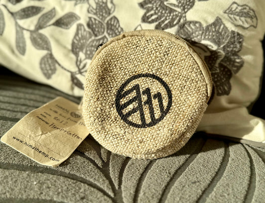 Kleine Runde Tasche aus Wildem Hanf | Ø 12 cm | Täschchen | Geldtasche | mit oder ohne Druck
