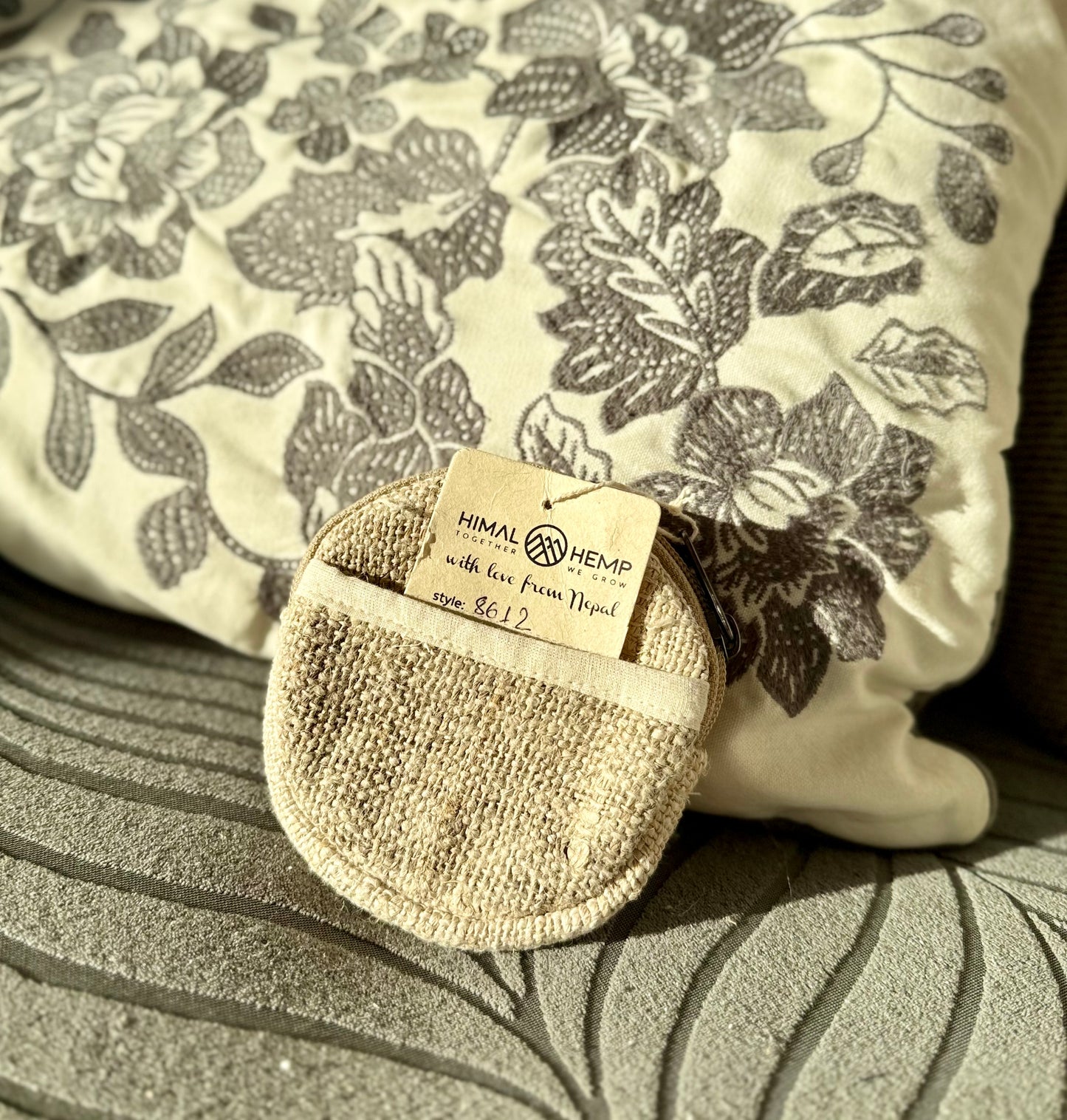 Kleine Runde Tasche aus Wildem Hanf | Ø 12 cm | Täschchen | Geldtasche | mit oder ohne Druck