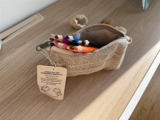 Nachhaltiges Hanf-Penal mit Reißverschluss | Kulturbeutel | Sortiertasche