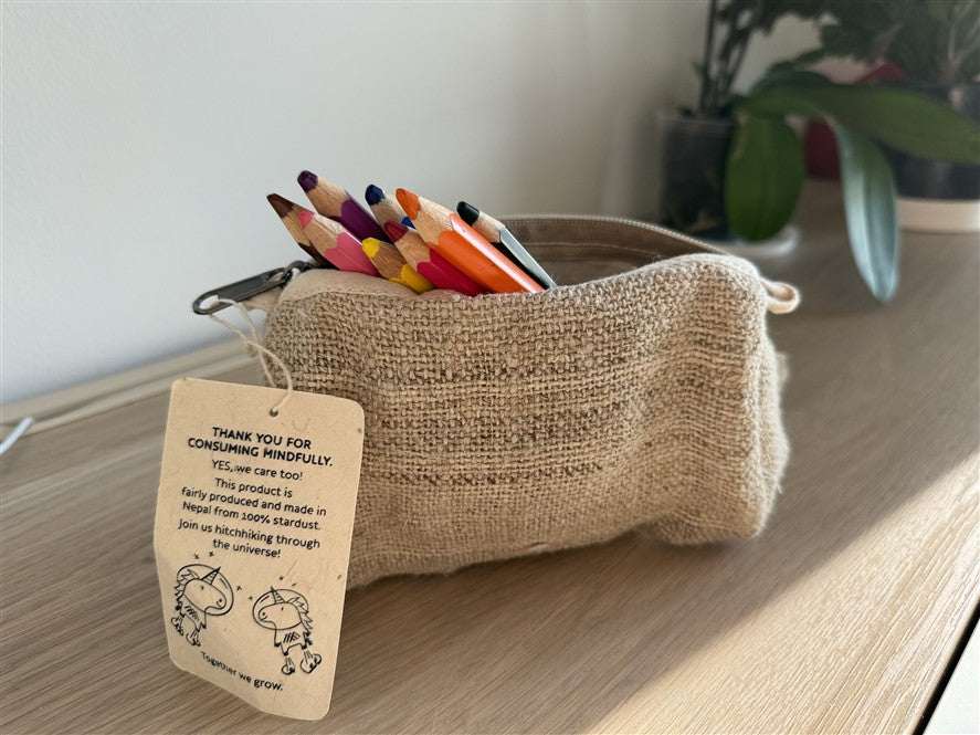 Nachhaltiges Hanf-Penal mit Reißverschluss | Kulturbeutel | Sortiertasche