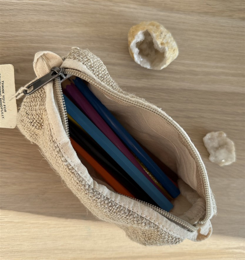 Nachhaltiges Hanf-Penal mit Reißverschluss | Kulturbeutel | Sortiertasche