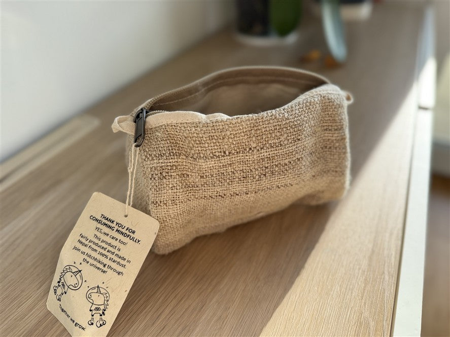 Nachhaltiges Hanf-Penal mit Reißverschluss | Kulturbeutel | Sortiertasche