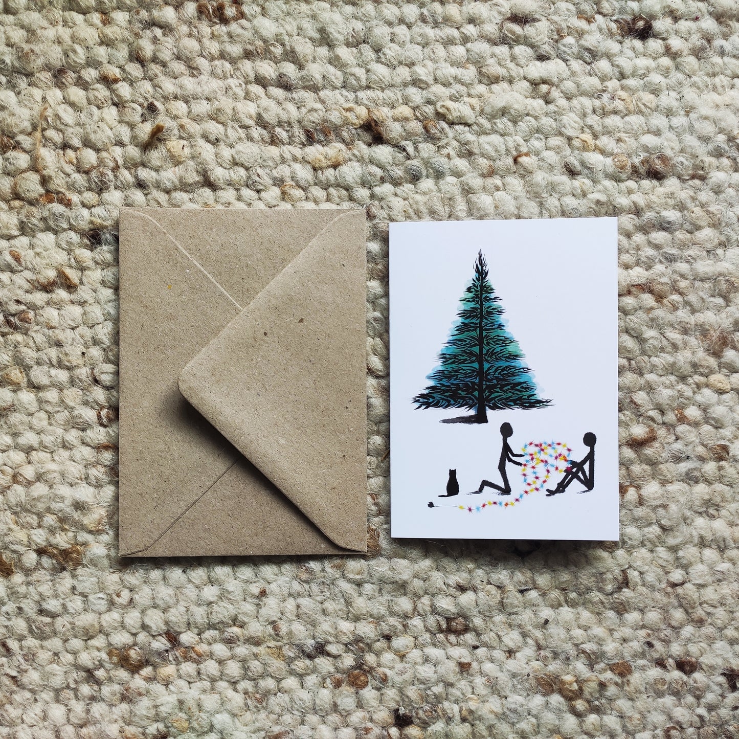 Weihnachts-Faltkarten Set 2 Stück Weiß - Design by Tamzin Merivale