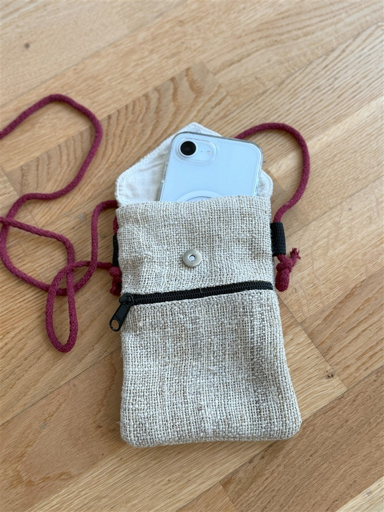 Handgefertigte Handytasche aus Hanf – Fair, Vegan & Nachhaltig | Smartphone Tasche Aus Nepal