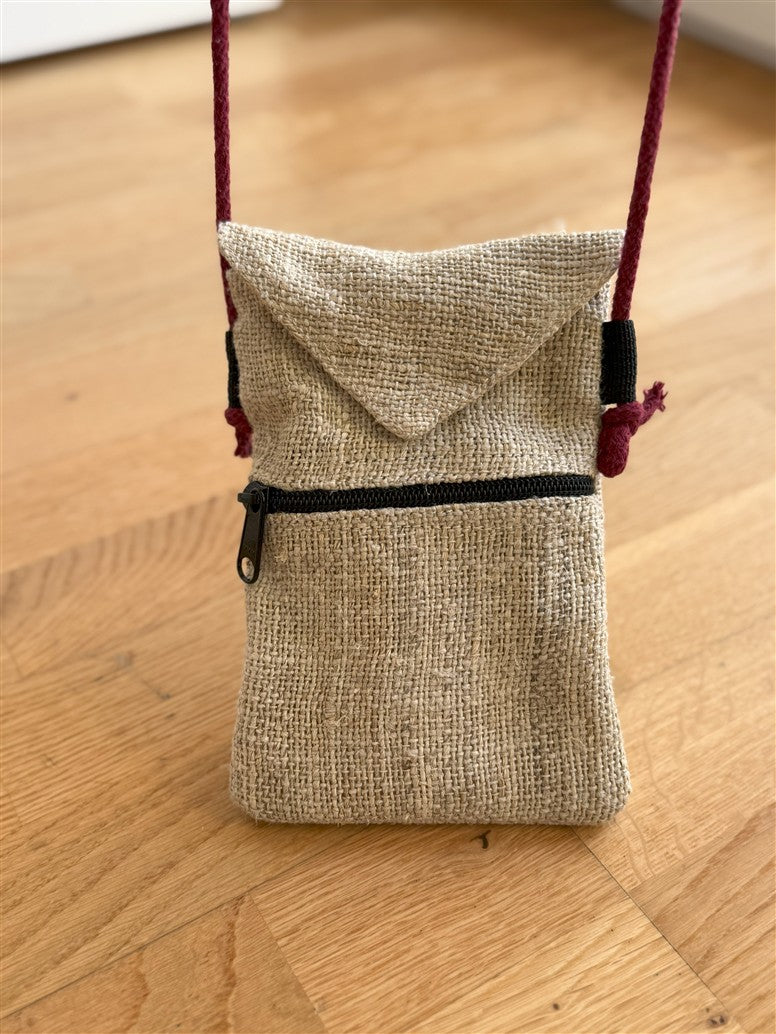 Handgefertigte Handytasche aus Hanf – Fair, Vegan & Nachhaltig | Smartphone Tasche Aus Nepal