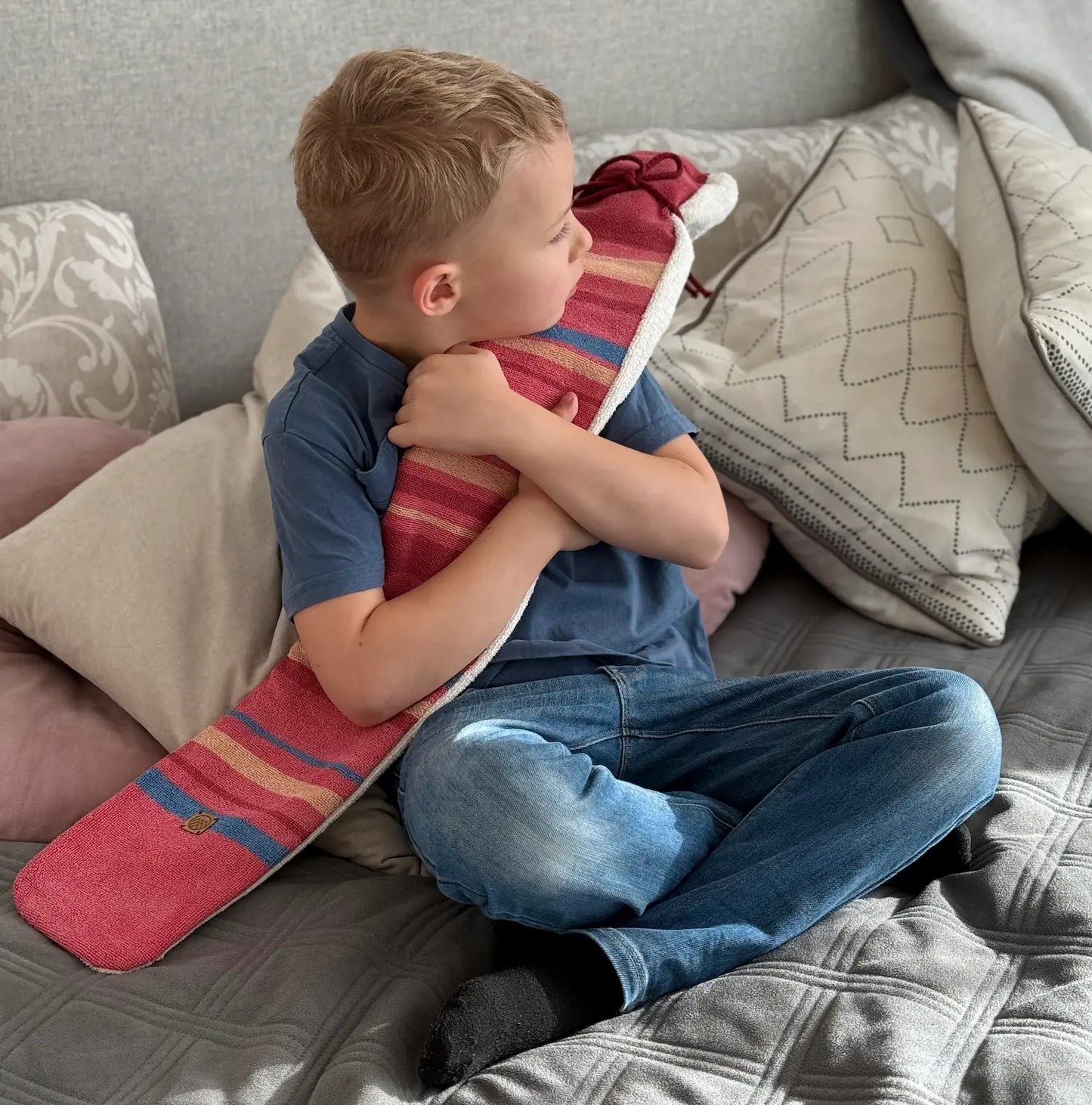 Vegane Wärmewurst UPCYCLE XXL: Lange Wärmflasche 80cm 2,5l -öko