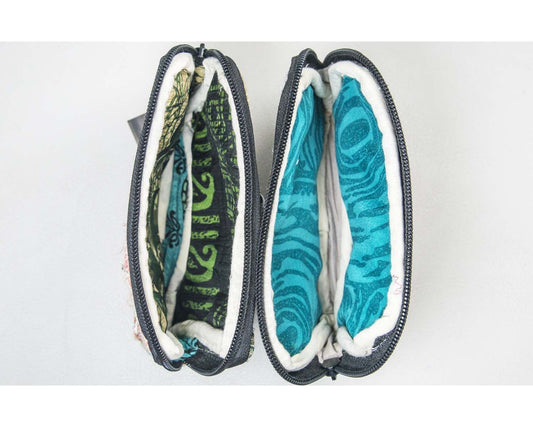 Geldbörse / Mini-Täschchen mit Zipper aus Recycle Sari - verschiedene Größen