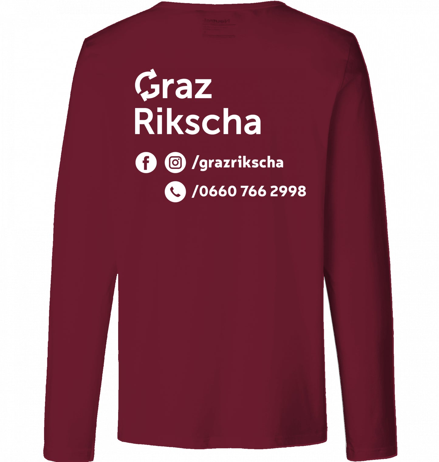 Graz Rickshaw Long Sleeve | Organic | 155 g/m² | Print on back