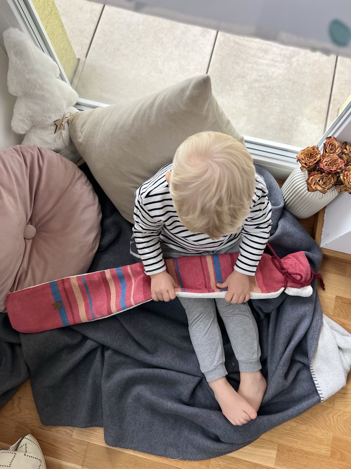 Vegane Wärmewurst UPCYCLE XXL: Lange Wärmflasche 80cm 2,5l